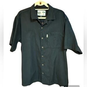 Koko Island Black Silk Buttondown Shortsleeved Shirt Margarita Recipe Graphic M